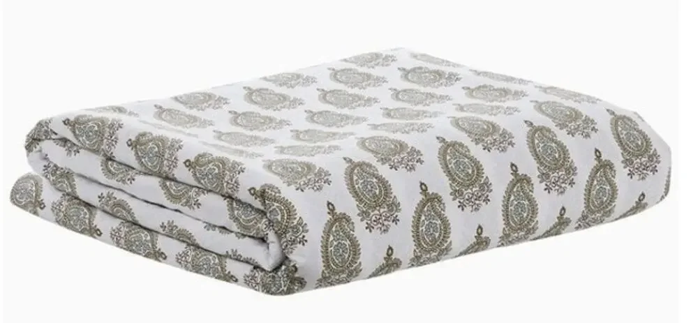 JOHN ROBSHAW $400 Nilay Leaf organic queen duvet cover